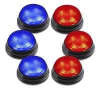 BEAN LIEVE 6 Pack Game Jeu Buzzer avec 2 lumières et Sons différents, des Boutons de Buzzer de Quiz Show, Parfait pour Les Nuits de Trivia familiale et l'activité d'enseignement en Classe