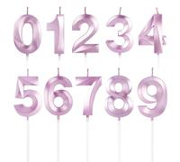 BEAN LIEVE Bougies d'anniversaire en forme de chiffre 0-9 pour décoration de gâteaux d'anniversaire et anniversaire de mariage (or rose)