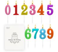 BEAN LIEVE Lot de 10 bougies d'anniversaire à chiffres - Bougies à chiffres de 0 à 9 à paillettes pour décoration de gâteau, anniversaire de mariage et fête (colorées)