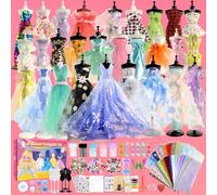 Beanewone Fashion Design Kit 1000+ Pcs, Kit Couture Enfant Comprend 30 Pièces de Tissu et 6 Mannequins, Fashion Designer Enfant Fille 6 Ans, Création de Mode Couture Enfants Fille 6 7 8 9 10 11 12+