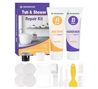 Beanewone Kit Réparation Baignoire Acrylique Blanc, Kit Réparation Email Baignoire pour Réparer les Ébréchures, Bosses, les Entailles et les Fissures Dans les Appareils en Céramique (Noir et Blanc)