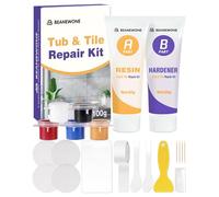 Beanewone Kit Réparation Baignoire Acrylique Blanc, Kit Réparation Email Baignoire pour Réparer les Ébréchures, Bosses, les Entailles et les Fissures Dans les Appareils en Céramique (Multi-Couleur)