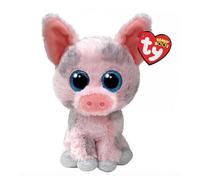 Ty Animal en peluche Hambone le cochon – Yeux bleus scintillants – 15 cm Multicolore