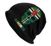 Beanie Hats Crâne Dominique Drapeau Dominicain Bonnet d'hiver Léger Bonnet Tricoté Coupe-Vent Bonnet Chapeau pour Ski Femme Adultes