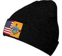 Beanie pour Homme Drapeau du Comté D'Orléans Et De L'Amérique Slouch Tricoter Chapeau Extensible Beanie Hats pour Ski Cyclisme Adultes