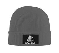 Beanie pour Homme Restez Calme, Je suis Votre Agent Immobilier Classique Tricoter Chapeau Anti-Transpiration Chapeau Tricoté pour Femme Ski Cyclisme