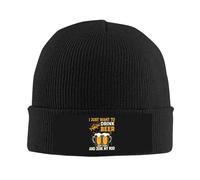 Beanie Skull Cap Je Veux Juste Boire De La Bière Et Me Branler Bonnet Tricoté Confortable Bonnets Doux Fine Tricot Chapeau pour Les Jours Froids L'Extérieur