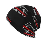 Beanie Skull Cap Parce qu'il Est À Moi, Je Marche sur Cette Ligne Femme De Pompier Bonnet en Tricot Chaud Beanie Extensible Fine Tricot Chapeau pour Protéger La Coiffure Les Jours Froids
