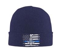 Beanie Skull Cap Thin Blue Line Police Mason Drapeau Américain Maçonnique Fine Tricot Chapeau Extensible Bonnet Tricoté Confortable Bonnets pour Les Jours Froids L'Extérieur