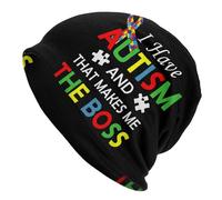Beanie Tricoté Je suis Autiste Et Tmakes Me Donne Le Pouvoir Bonnets Chaud Fine Tricot Chapeau Extensible Beanie pour Le Sport Protéger La Coiffure