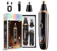 Beanify Tondeuse à poils pour sourcils et nez avec écran LED pour homme et femme, rechargeable 2 en 1 sans douleur pour les oreilles et le visage avec moteur puissant et lames à double tranchant