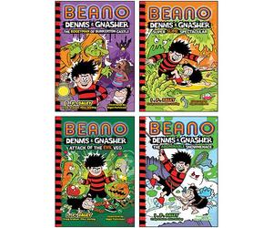 Beano Dennis & Gnasher Series 4 Books Collection Set By Beano Studios & I. P. Daley(The Bogeyman of Bunkerton Castle, The Abominable Snowmenace, Attack of the Evil Veg, Super Slime Spectacular)