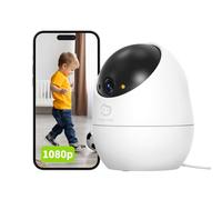 Beans View Caméra de Surveillance Intérieur WiFi 1080P D210 - Caméra 360° Connectée Smartphone avec Son, Vision Nocturne Couleur, Détection IA, Babyphone Bébé/Animaux Chat Chien, sans Abonnement