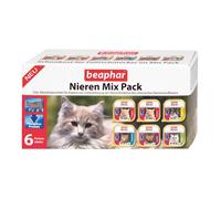 BEAPHAR - Mélange de régime pour chats - Aliment diététique - Teneur réduite en phosphore - Avec huile de saumon précieuse - Soutient la fonction rénale - Aliment doux pour les gourmets - 6 portions x