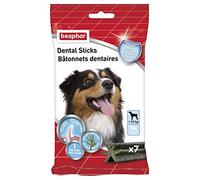 BEAPHAR - Bâtonnets dentaires pour Grands Chiens (> 10 kg) - Friandises Faibles en Calories à l'algue Brune et au thé Vert - Haleine fraîche - Éliminent la Plaque Dentaire et Le tartre - 7 unités