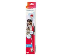 Beaphar - Brosse à dents à double extrémité avec poignée ergonomique - Soins dentaires pour chats et chiens - Poils de nettoyage en profondeur pour cibler les zones difficiles d'accès - Têtes