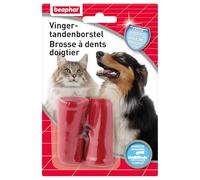 BEAPHAR - Brosse à dents doigtier pour chien et chat - Douce et souple - Pratique et facile à utiliser - Nettoyage complet, précis et efficace - N'abîme pas les gencives - 2 brosses à dents doigtier
