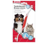 BEAPHAR - Brosse à dents, haleine fraîche pour chien et chat - Anti plaque & anti tartre - Nettoyage complet - Pratique & facile à utiliser - Pour toutes les tailles/races de chiens & chats - 1 brosse