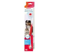 BEAPHAR - Brosse à Dents pour Chien et Chat - Anti Plaque & Anti tartre - Nettoyage Complet - Double extrémités - Manche Ergonomique - pour Toutes Les Tailles/Races de Chiens & Chats - 1 Brosse