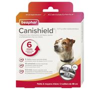 Beaphar - CANISHIELD 0,77 g - Lot de 2 colliers antiparasitaires pour petits et moyens chiens - Substance active : Deltaméthrine - Agit contre les tiques, les puces, les phlébotomes - 48 cm