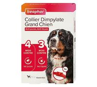 BEAPHAR - Collier Dimpylate antiparasitaire pour Grand Chien - Contre Les puces et Les tiques - Jusqu'à 4 Mois de Protection Contre Les puces et 3 Mois Contre Les tiques - Protège Votre Chien - Rouge