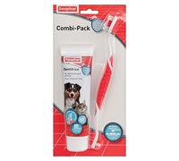 BEAPHAR - Combi-Pack : Brosse à Dents + Dentifrice haleine fraîche pour Chien et Chat (Tube de 100 g) - Élimine la Plaque Dentaire - Empêche la Formation de tartre - Combat la Mauvaise haleine