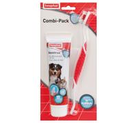 BEAPHAR - Combi-Pack : Brosse à Dents + Dentifrice haleine fraîche pour Chien et Chat (Tube de 100 g) - Élimine la Plaque Dentaire - Empêche la Formation de tartre - Combat la Mauvaise haleine