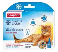 BEAPHAR - DIMÉTHICARE - Pipettes Stop parasites pour Chat - Contre puces, tiques et poux (Adultes, œufs et Larves) - sans Pesticide et sans Insecticide Chimique - Durée 2 Mois - 6 pipettes