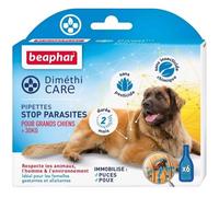 Beaphar - DIMÉTHICARE - Pipettes Stop parasites pour Grand Chien (>30kg) - Contre puces, tiques et poux - sans Pesticide et sans Insecticide Chimique - À l'Aloe Vera - Durée 2 Mois - 6 pipettes