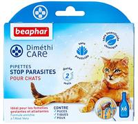 BEAPHAR - DIMÉTHICARE - Pipettes Stop parasites pour Chat - Contre puces, tiques et poux (Adultes, œufs et Larves) - sans Pesticide et sans Insecticide Chimique - Durée 2 Mois - 6 pipettes