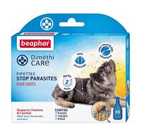 BEAPHAR - DIMÉTHICARE - Pipettes stop parasites pour chiot - Contre puces, tiques et poux (adultes, œufs et larves) - Sans pesticide et sans insecticide chimique - Durée 2 mois - 6 pipettes