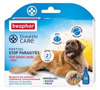 Beaphar - DIMÉTHICARE - Pipettes Stop parasites pour Grand Chien (>30kg) - Contre puces, tiques et poux - sans Pesticide et sans Insecticide Chimique - À l'Aloe Vera - Durée 2 Mois - 6 pipettes