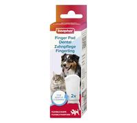 BEAPHAR - Doigtier de Soins dentaires pour Chiens et Chats - Nettoyage des Dents en Profondeur - Combat la Plaque Dentaire - Dentier soigné - Lot de 2
