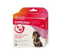 Beaphar - FIPROTEC Solution Spot-on pour Petits Chiens (2-10 kg) 67 MG - À Base de Fipronil - Contre Les Puces - Protège Contre Les Infestations par Les Tiques - 4 Pipettes de 0,67 ML