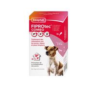 Beaphar - FIPROTEC Combo Solution Spot-on pour Petits Chiens (2-10 kg) au Fipronil et (S)-Méthoprène dosés à 67 mg/60,3 MG - Agit Contre puces, tiques et poux broyeurs - 3 pipettes de 0,67 ML