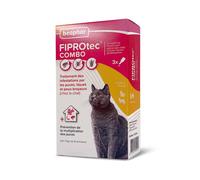 Beaphar - FIPROTEC COMBO Solution spot-on pour chats et furets (>1kg) - 3 pipettes de 0,5 ml