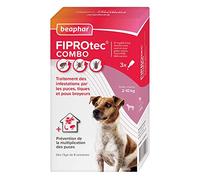 Beaphar - FIPROTEC COMBO au Fipronil et (S)-Méthoprène dosés à 67 mg/60,3 mg - Solution spot-on pour petits chiens (2-10 kg) - Agit contre puces, tiques et poux broyeurs - 3 pipettes de 0,67 ml
