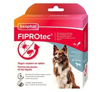 BEAPHAR - FIPROTEC Solution Spot-on pour Chiens Moyens (10-20 kg) 134 MG - À Base de Fipronil - Contre Les Puces - Protège Contre Les Infestations par Les Tiques - 4 Pipettes de 1,34 ML