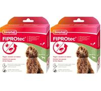BEAPHAR - FIPROTEC Solution Spot-on pour Grands Chiens (20-40 kg) 268 MG - À Base de Fipronil - Contre Les Puces - Protège Contre Les Infestations par Les Tiques - 4 Pipettes de 2,68 ML (Lot de 2)