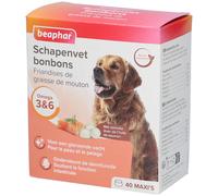 BEAPHAR Friandises à la Graisse de Mouton et à l'huile de Saumon pour Chien Complément Alimentaire Omega 3 et 6 Flore intestinale, système immunitaire et Pelage - Ingrédients 100% naturels - 40 pièces