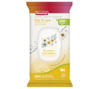 Beaphar – Lingettes oreilles et yeux, 100% végétales, eau micellaire & camomille – 30 lingettes