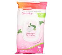 BEAPHAR - Lingettes Sensitive 100% végétales pour Chien et Chat - 98% Ingrédient naturels- Hypoallergéniques- À l'Aloe Vera et à la Pro-Vitamine B5- 0% parabène/alcool/parfum- pH neutre - 30 Lingettes