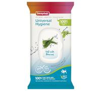 BEAPHAR - Lingettes Universelles 100% végétales pour Chien et Chat - 98% Ingrédient naturels - À l'Eau micellaire, à l'Aloe Vera et à la Pro-Vitamine B5 - 0% parabène/alcool - pH neutre - 30 Lingettes