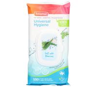 BEAPHAR - Lingettes Universelles 100% végétales pour Chien et Chat - 98% Ingrédient naturels - À l'Eau micellaire, à l'Aloe Vera et à la Pro-Vitamine B5 - 0% parabène/alcool - pH neutre - 30 Lingettes