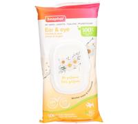 Beaphar – Lingettes oreilles et yeux, 100% végétales, eau micellaire & camomille – 30 lingettes