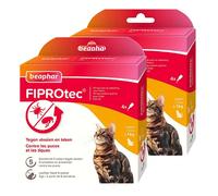 BEAPHAR Lot de 2 Boite FIPROtec 50 mg solution spot-on pour chats x4