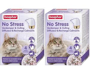 Beaphar - NO Stress - Diffuseur électrique calmant à la Valériane pour Chat - Réduit Le Stress et Les problèmes comportementaux sans dépendance ni Somnolence - 1 Prise + 1 Recharge - 4 semaines