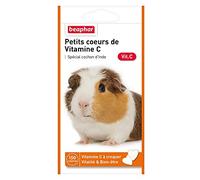 Beaphar - Petits cœurs de Vitamine C pour Cochon d'Inde - Friandises à croquer - Apporte vitalité et Bien être - 150 comprimés