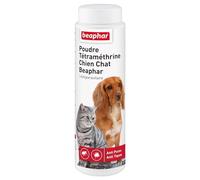 BEAPHAR - Poudre Anti-puces et Anti-tiques pour Chien et Chat - À Base de Tétraméthrine - Élimine Les puces et Les tiques - Très Facile et Pratique d'utilisation - sans rinçage - 150g