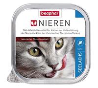 beaphar - Régime rénal pour Chats - Aliment Complet diététique pour Soutenir Les Reins en Cas d'insuffisance rénale - Teneur réduite en phosphore - avec Huile de Saumon précieuse - Saumon Noir - 1 x